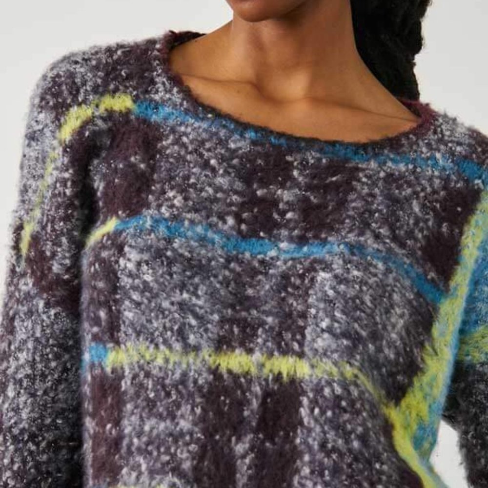 Free People Emerson Cropped Sweater Honey Wine Combo - Picture 6 of 6